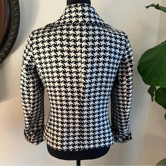 Talbots Women’s Black White Houndstooth Wool Blend Blazer Coat Jacket 6P - Picture 12 of 16